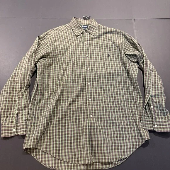 Ralph Lauren Men's Green Long Sleeve Button Up Size M 