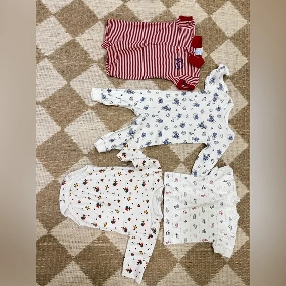 Lot 90s OshKosh B’Gosh baby onesie romper coverall embroidered boy teddy bear