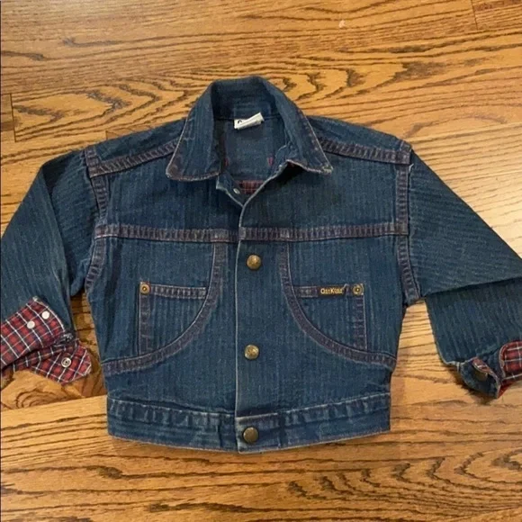 Vintage Oshkosh B'Gosh | Denim Jacket with Plaid Sz 3T‎