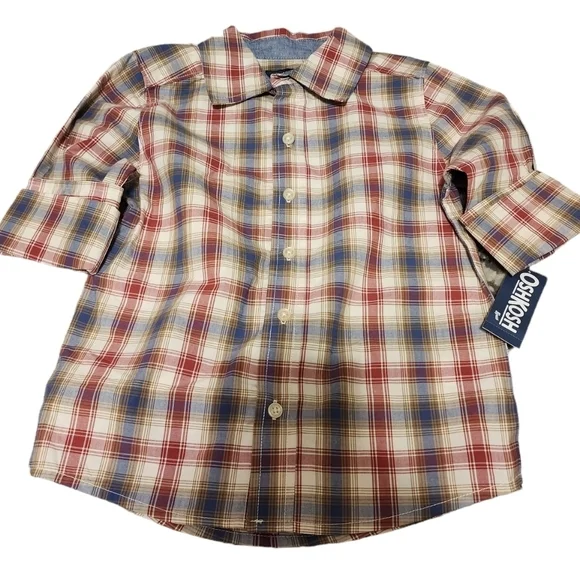 Oshkosh‎ plaid button up boys