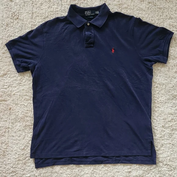 Ralph Lauren Blue Custom Fit Polo Shirt Classic Design