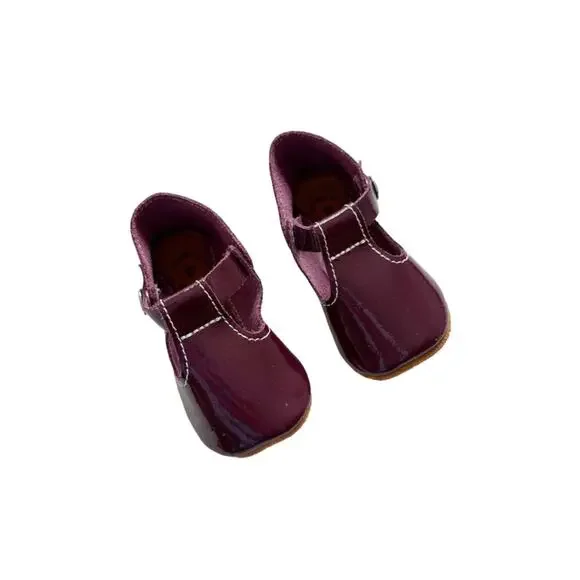 Mon Petit Patent Plum Soft Sole Shoes Size 4(9-12m)