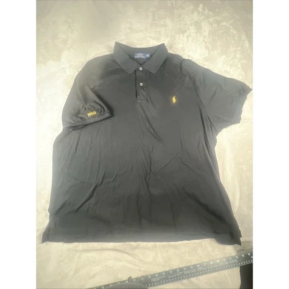 Polo Ralph Lauren Men's Polo Shirt Size 3XB BIG‎ Short Sleeve Black 100% Cotton