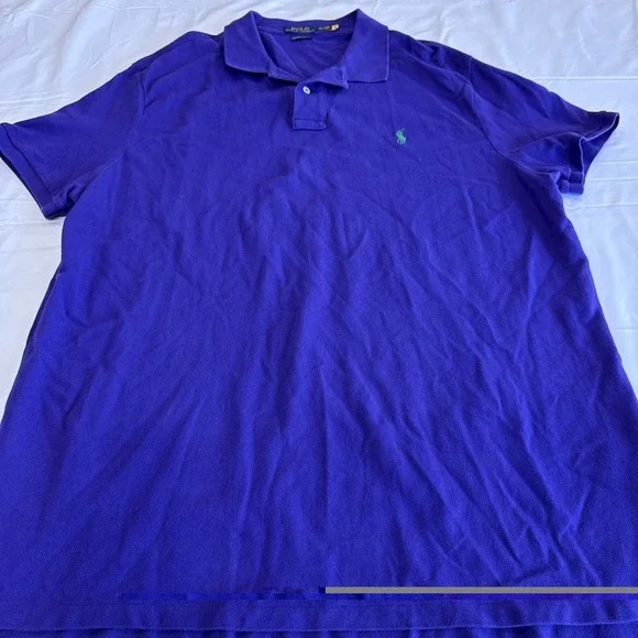 Polo by Ralph Lauren Men's Short Sleeve Polo Shirt Purple 2XL Slim Fit Pony Logo