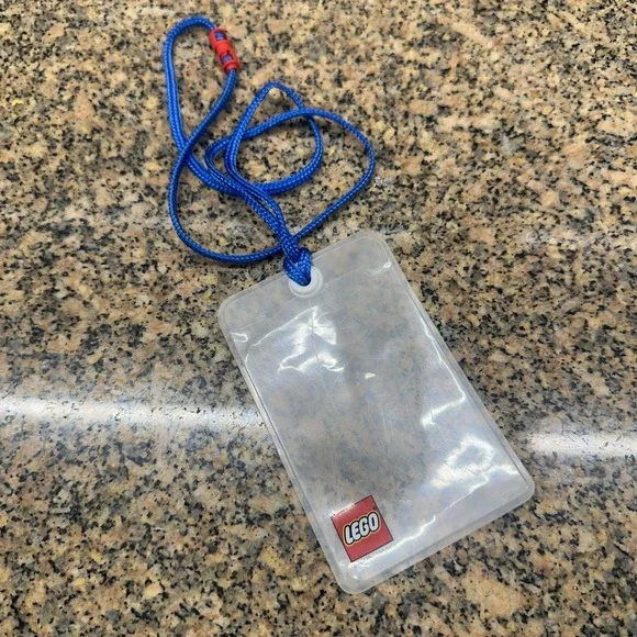 VTG Legoland Clear ID Badge Holder Neck Strap Lanyard Plastic Vintage 2004 Logo