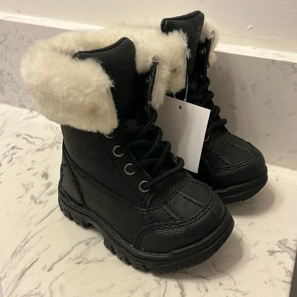 Polo Ralph Lauren Quinta Boots Black Sheep new Toddler Boys Girls Size 4