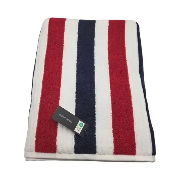 Rachel Zoe Americana Striped Oversized Beach Towel 40x70 Pool Resort