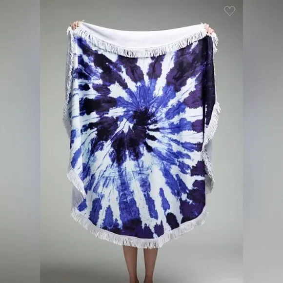 Indigo Wave Round Beach Towel