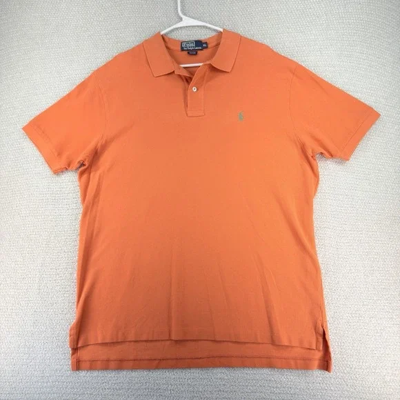 Polo Ralph Lauren Polo Shirt Mens XL Orange Short Sleeve Preppy Designer Casual