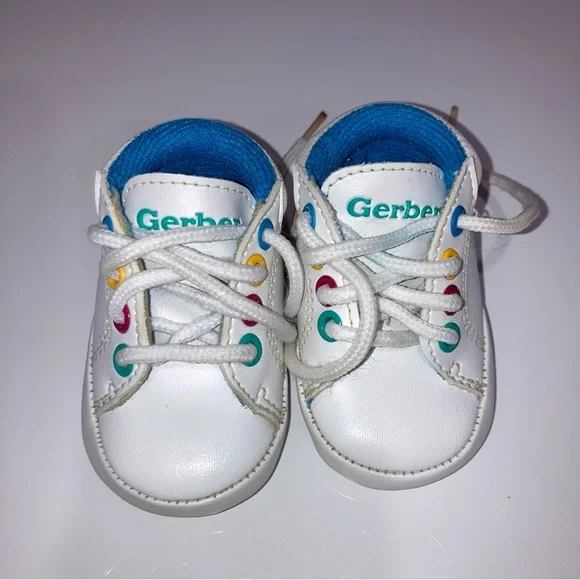Gerber Vintage Crib Shoes / Slip Guard /‎ Infant shoes 1980's approx size 0