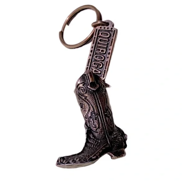Western Boot Keychain Cowboy Metal Handcrafted Heavy Duty Brown 4.5” Key Holder