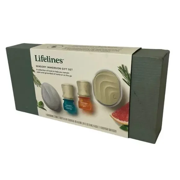 LIFELINES STRESS RELIEF GIFT SET IMMERSION SPA ESSENTIAL OIL BLEND DIFFUSER