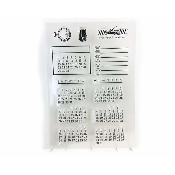 Perpetual Calendar Planner Stamp Kit 13 Pc Silicone Set Craft Bullet Journal mq