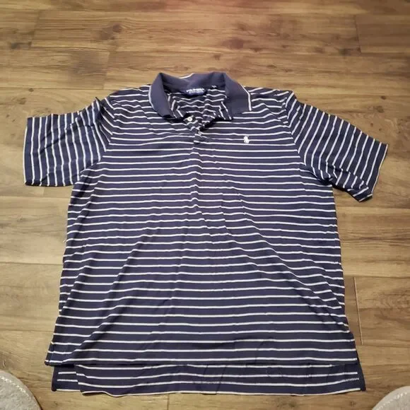 Polo Golf Ralph Lauren Blue White Striped Men's Pullover Shirt Sz L