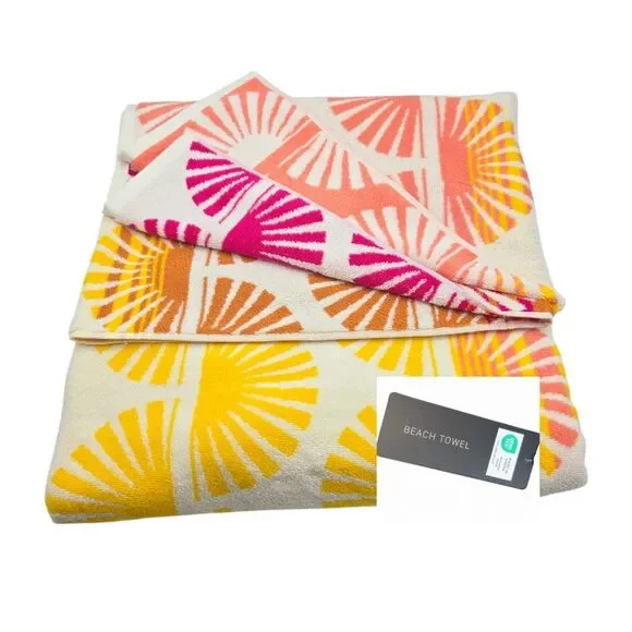 Rachel Zoe Warm Sunny Multicolor Oversized Beach Towel 40x70 Spring Summer