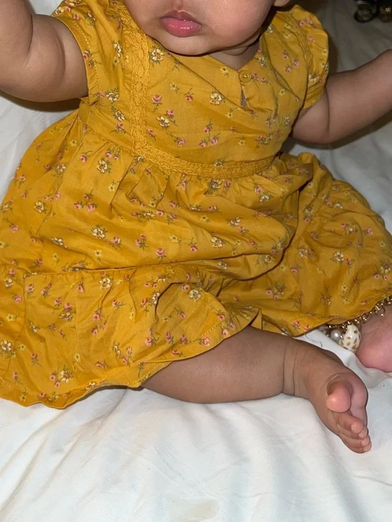 OshKosh B'gosh Mustard Floral Dress with Bloomer