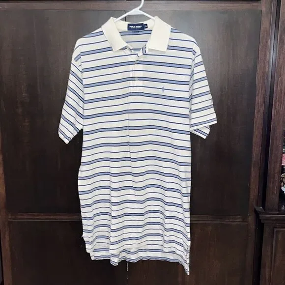 Ralph Lauren Golf Blue White Polo Shirt XL‎