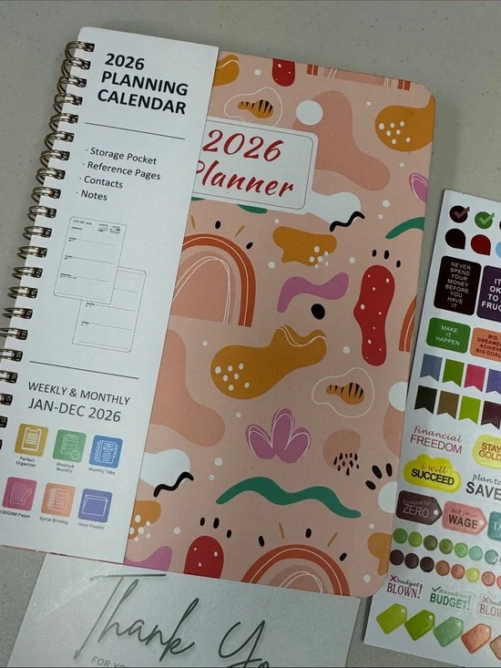 2026 Planning Calendar Planner Notebook storage pocket reference pages contacts