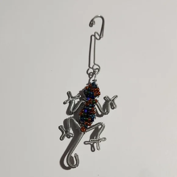 Colorful Beaded Lizard Keychain