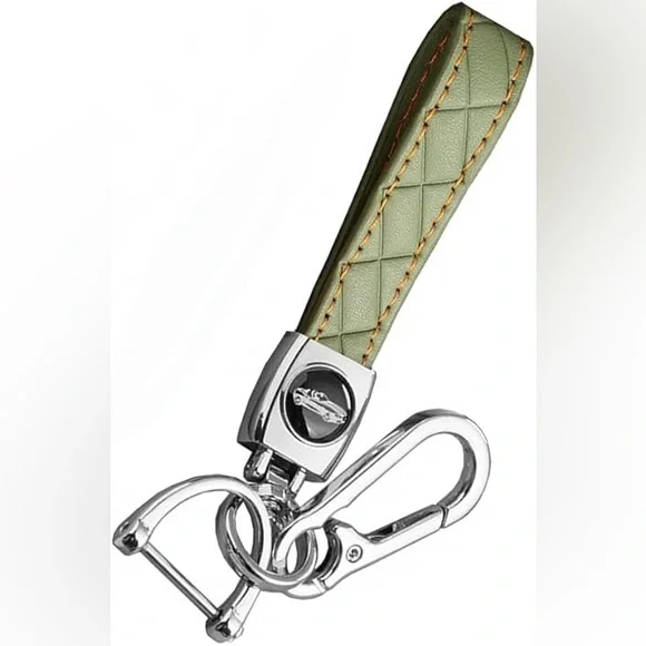 Luxury Green Quilted Keychain New