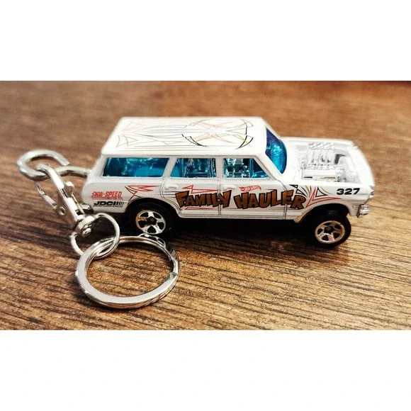 2025‎ Hot Wheels '64 Nova Wagon Key Chain Gasser White HW Gassers Diecast 1:64