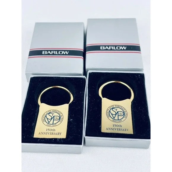 Lot Of 2 Vintage Barlow Twist Lock St Vincent‎ De Paul Keychain Key Holders 150