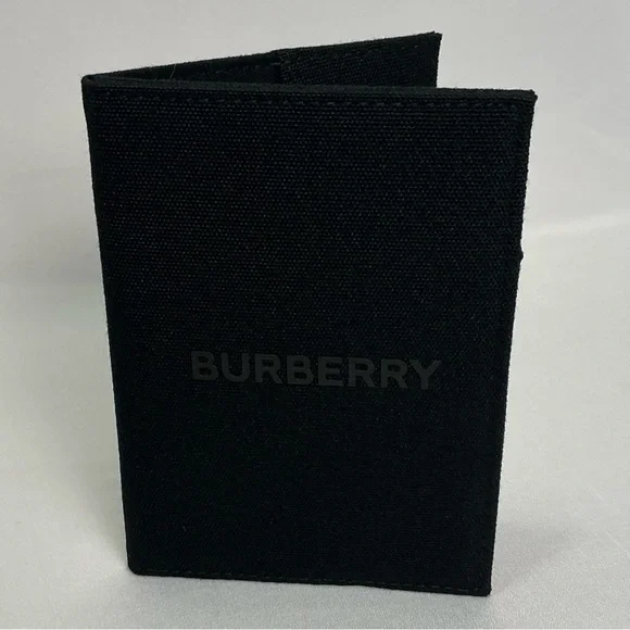 Burberry Black Canvas Passport Card Holder