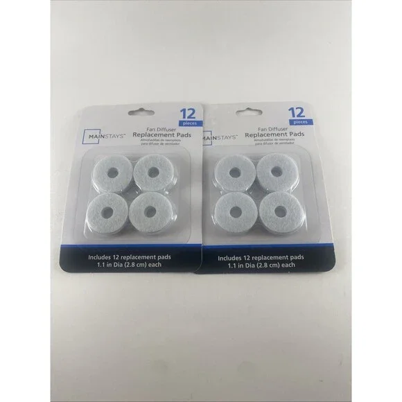 24 Pc. Mainstays Travel Fan Diffuser Replacement Pads Essential Oil Aromatherapy