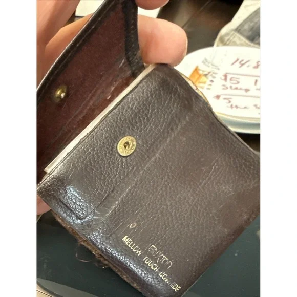 Vintage Buxton Mellow Touch‎ Cowhide Brown Leather Card Case Wallet