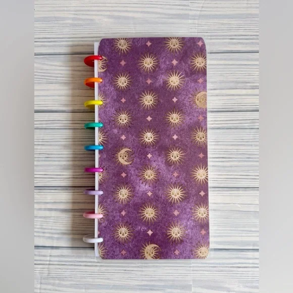 Planner Skinny Classic size undated Pink and Gold Celestial Planner