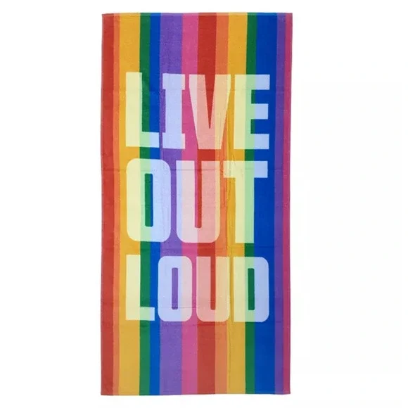 The Big One Rainbow Pride Live Out Loud Oversized Beach Towel