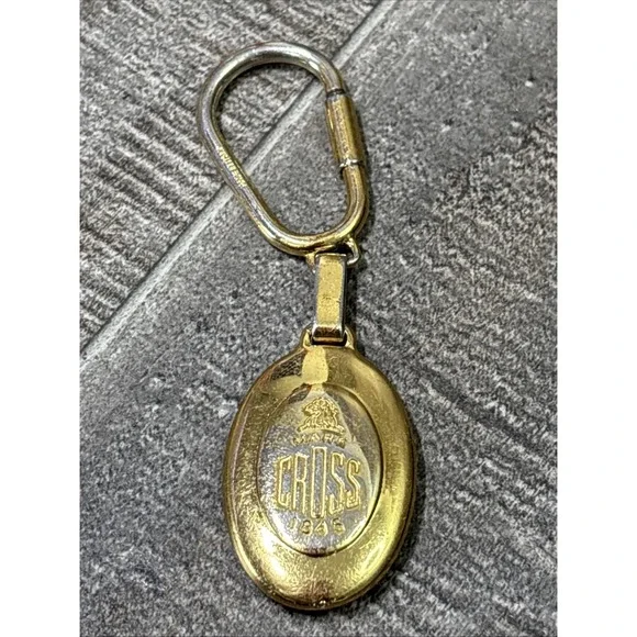 1845 Mark Cross Brass Key Chain Fob Made in Italy