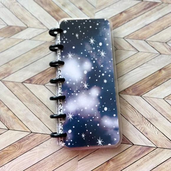 Happy planner skinny mini grid notes nebula galaxy moon phases