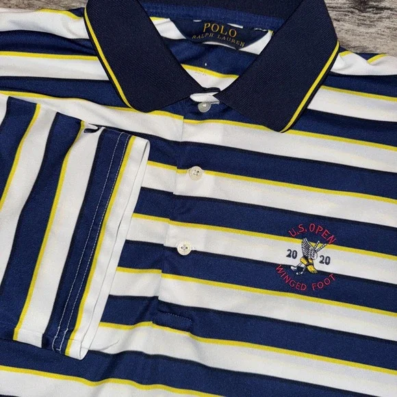 Polo Ralph Lauren U.S Open Winged Foot Medium Multicolor Striped Golf Big Pony‎