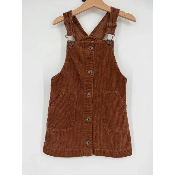 Oshkosh‎ B'gosh Girl's Brown Corduroy Vestbak Dress 4T