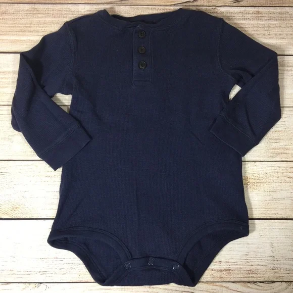 OshKosh‎ Long Sleeve Dark Blue Bodysuit | 24 M