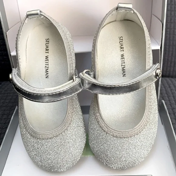 Stuart Weitzman Silver Baby Dancer Shoe