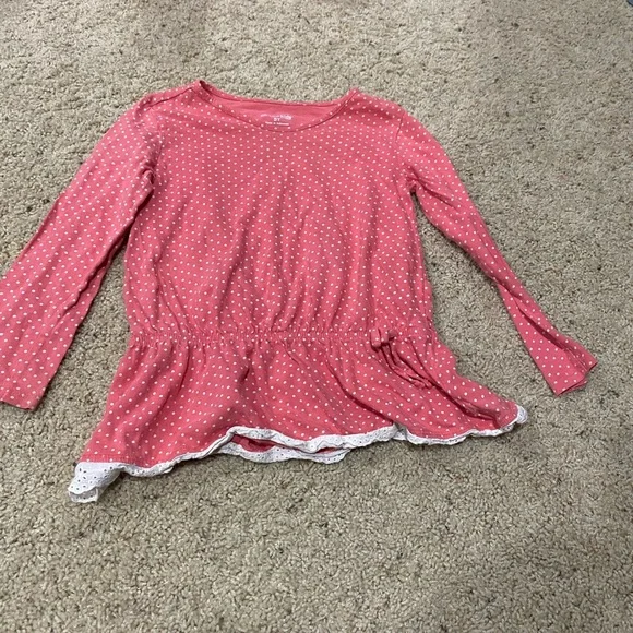 OshKosh B'gosh Pink Polka Dot Long Sleeve Tee