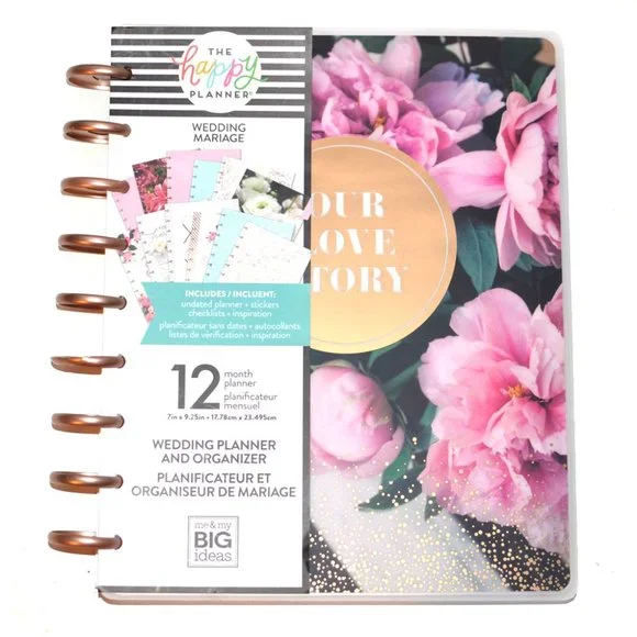 Happy Planner Our Love Story Wedding Undated Classic 12 Month