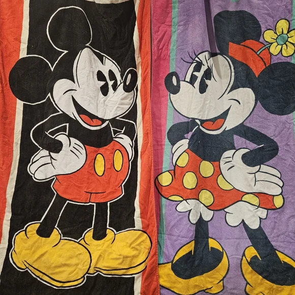 Mickey Unlimited Disney Mickey Mouse & Minnie Mouse Beach Towels Franco Vintage