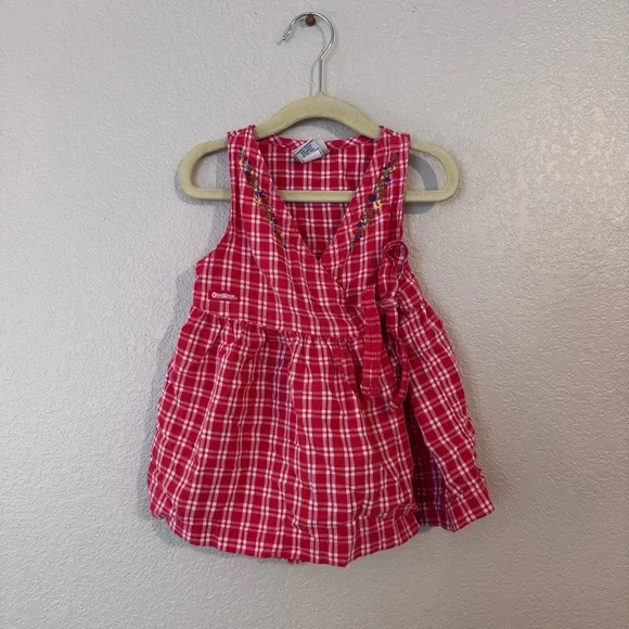 OshKosh B'Gosh Vintage Red Gingham Wrap Dress‎