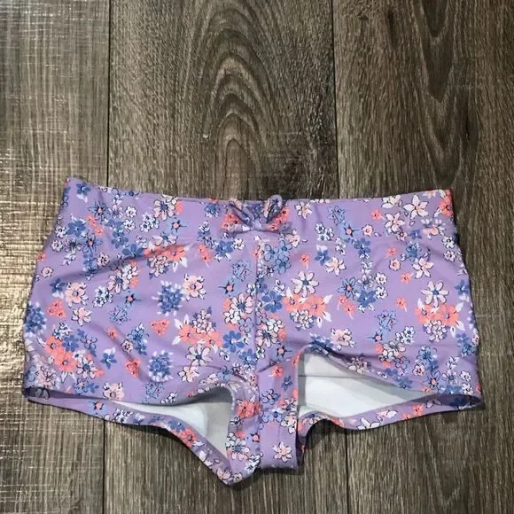 Girls OshKosh B'gosh Swimming Bottoms Size 12 Purple Floral Shorts