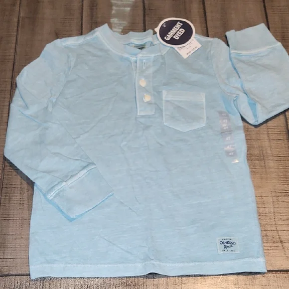 NWT OshKosh B'gosh Sky Blue Long Sleeve Henley