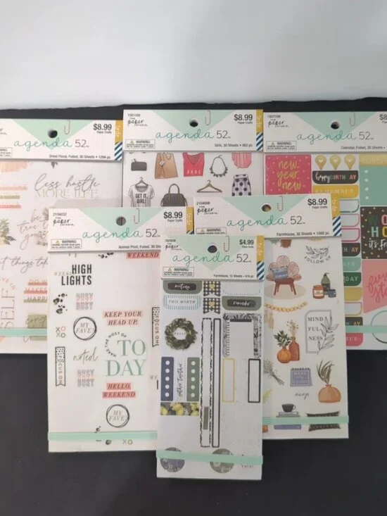 Agenda 52 Planner Sticker Books, Lot Of 6, Slightly Used