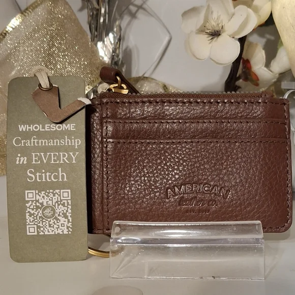 American Leather Co. Portland In Cordovan Brown Card Holder NWT