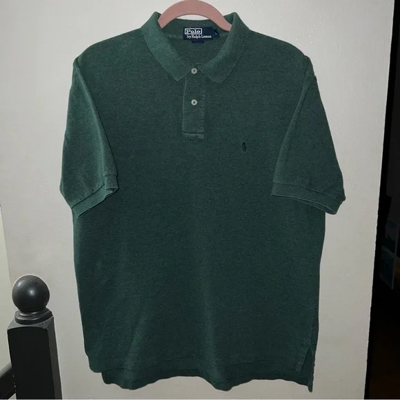 Polo Ralph Lauren Kelly Green Cotton Short Sleeve Polo Shirt - Size Large