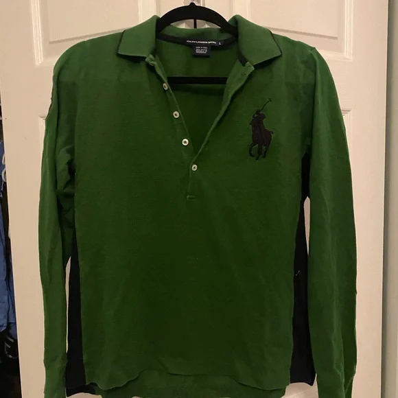Ralph Lauren Green Polo Shirt Classic Knit