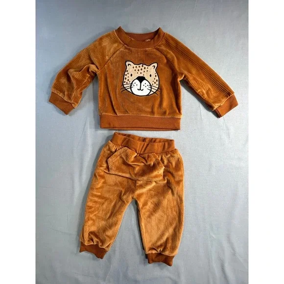 Mick Mack Baby‎ two piece Leopard Cat outfit 3-6 months