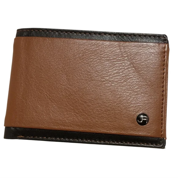 Jack Abrahams Men Brown Genuine Goat Leather Wallet