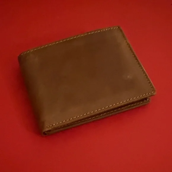 STAY FINE Minimalist Leather Wallet for Men with RFID Blocking